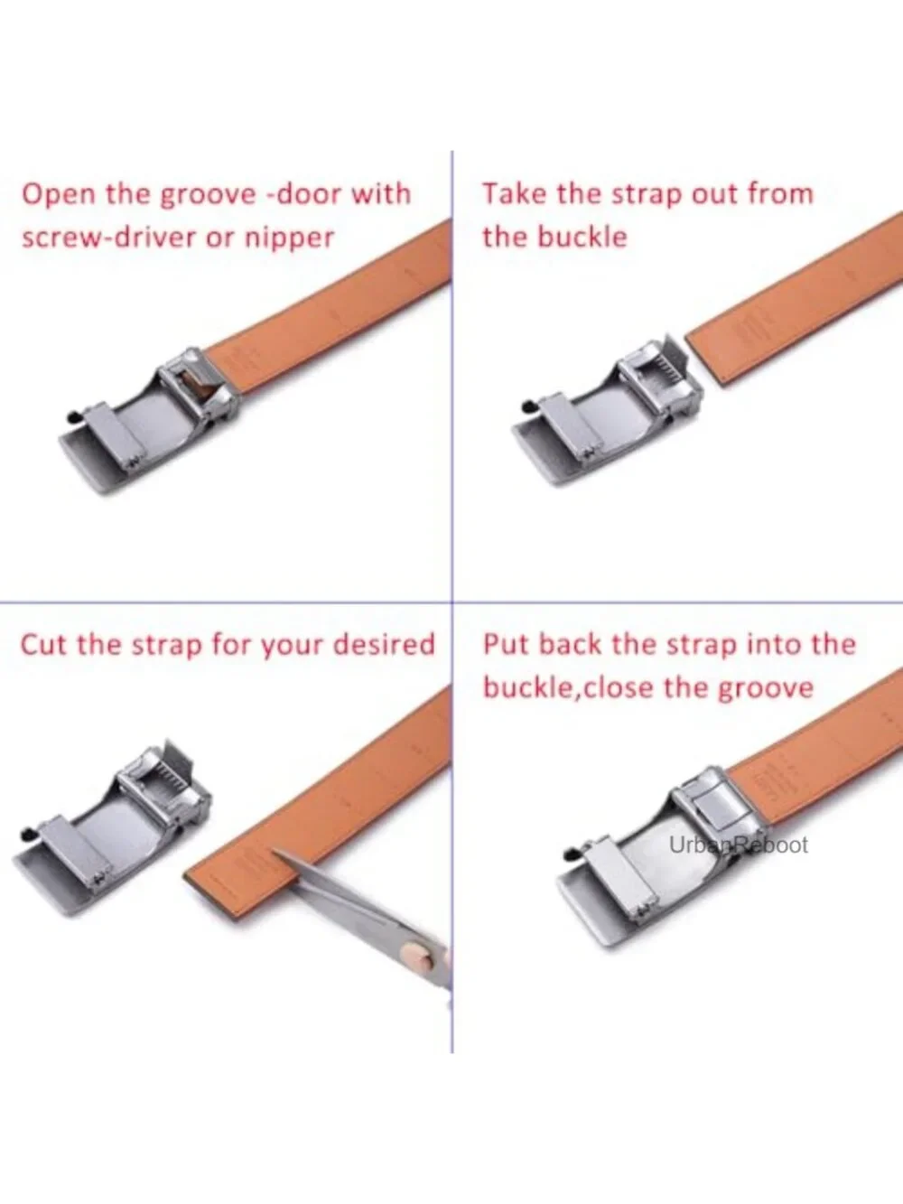 Genuine Leather Ratchet Belt Adjustable Trim to Fit Men's Dress Belt